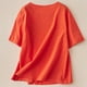 thumbnail image 5 of TaTaai Women's Crew Neck Short Sleeve Linen Embroidered Vintage Loose Casual Tops Soft Lightweight Stylish Blouses for Daily Street Office Outfits Gift, 5 of 7