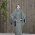 thumbnail image 3 of Women's Muslim Jilbab Two Piece Set Burka Cover Ups Dress with Hijab Abaya Prayer Clothes Islamic Dubai Kaftan Burqa, 3 of 6