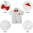 thumbnail image 4 of ZOEREA Baby Boy Clothes Suits, Toddler Boy Short Sleeves Shirt+ Suspender Pants Outfit Sets Gentleman Wedding Suit 1-5 Years, 4 of 12