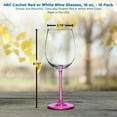 thumbnail image 5 of 10 ARC Cachet White Wine Glasses Set, 16 oz. - Wedding, Favors, Cheap, Sturdy - Pink, 5 of 5