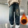 thumbnail image 3 of Tiijoy Boys Lined Denim Jeans Elastic Waist Relaxed Fit Straight Pants, Sizes 5-15, 3 of 6