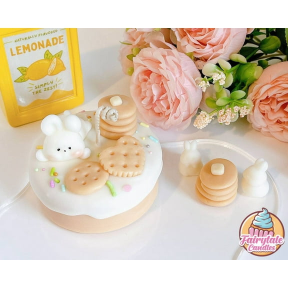 Cute Bunny Vanilla Pancake Mini Dessert Candle