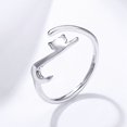 thumbnail image 4 of Anillos de Plata de Ley 925, Anillo Ajustable Estilo Gato Abierto Bisutería para Niñas Adolescentes Regalo Tamaños Universales, Plata de Ley 925, Sin Piedra, 4 of 5