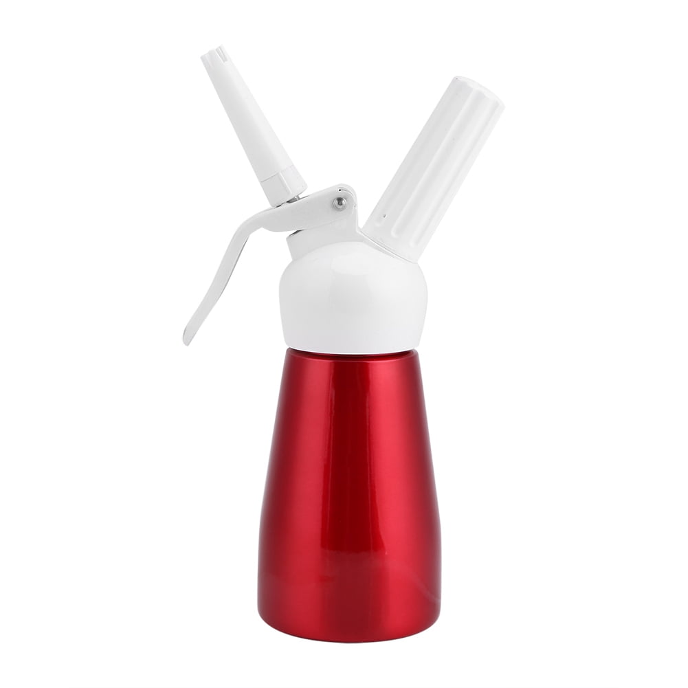HERCHR Whipped Cream Dispenser, 250mL Portable Red Aluminum Whipped