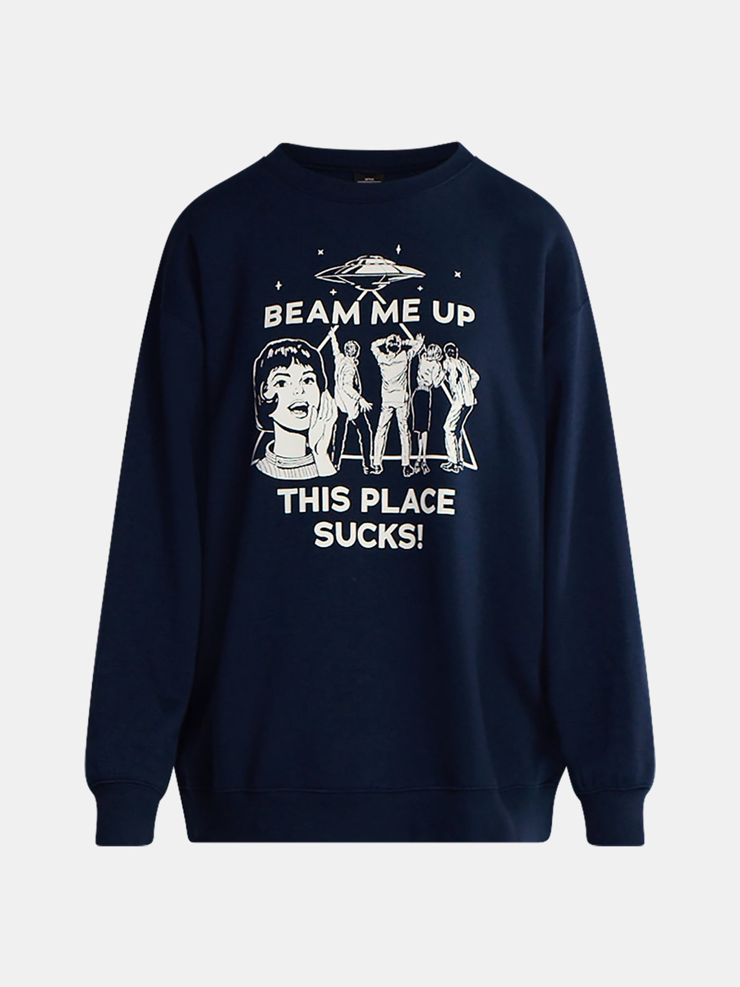 Netflix Stranger Things Oversized Fleece Sweatshirt from No Boundaries, Women’s Plus