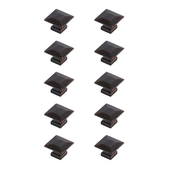 Elegant Decor KB2025-ORB-10PK 1.3 in. Cecil Oil-Rubbed Bronze Square Knob, Set of 10
