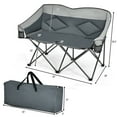 thumbnail image 2 of Barara King Camping Chair, Folding Beach Chair, Folding Camping Chair with Bags and Padded Backrest-Gray, 2 of 8