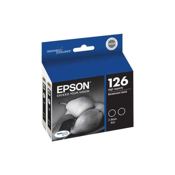 Epson T126120-D2 Black Ink Cartridges, High-Capacity, 2 Pack
