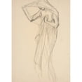 thumbnail image 2 of Edwin Austin Abbey 14x18 Black Ornate Wood Framed Double Matted Museum Art Print Titled - Figure Study for ‘The Hours’; Sketch for Mural for the State Capitol Building in Harrisburg, Pe, 2 of 5