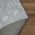 thumbnail image 4 of My Magic Carpet 6' Round Machine Washable Non-Slip Stain-Resistant Area Rug - Kalini Floral Grey, 4 of 6