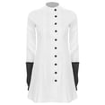 thumbnail image 5 of TiaoBug Women Doctor Nurse Work Coat with Gloves 2Pcs Scientist Long Sleeve Lab Coat Fancy Outfit White L, 5 of 6