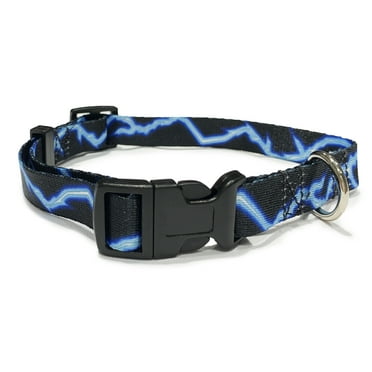 BLUE LIGHTNING BOLT DOG COLLAR