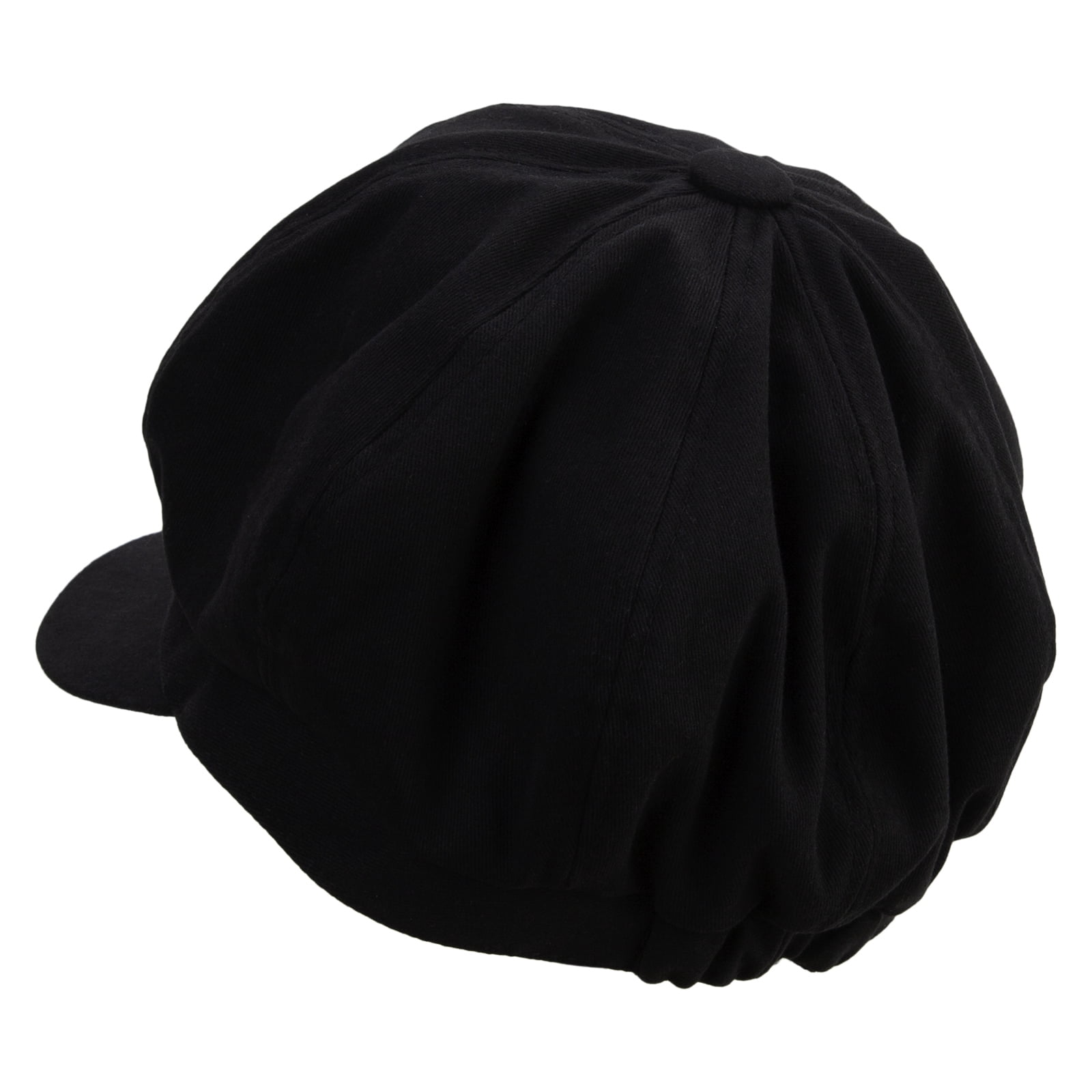 Big Size Cotton Newsboy Hat - Black XL-3XL