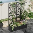 thumbnail image 6 of Oubayajia Metal Planter Box with Trellis Set of 2 Privacy Screen, Raised Garden Bed with Drainage Holes for Climbing Plants,Vegetables, 62 Inch Tall(Black), 6 of 8