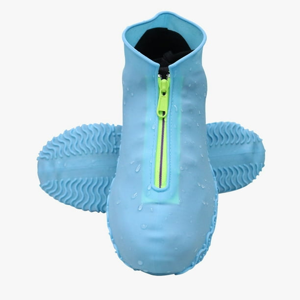 Cubrezapatos impermeables de silicona, cubrezapatos reutilizables mejorados con cremallera, botas de lluvia resistentes, protección antideslizante lavable para mujeres, hombres