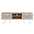 thumbnail image 4 of Media TV Stand Console Table, Brown Oak, Wood, Industrial Living Room Lounge Cafe Lobby Hospitality Restaurant, Modern Contemporary HB34521, 4 of 8