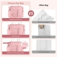 thumbnail image 6 of Cshidworld Canvas Tote Bag with Multi-Pocket for Women, Shoulder Handbag Everything Tote Bag with Compartments, Laptop Work Bags Shoulder Messenger Gym Bag for Travel Nurse College Gift, Pink, 6 of 7