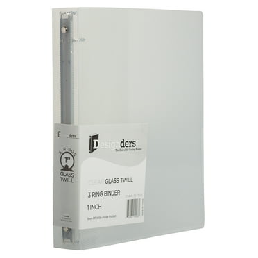 JAM Paper Clear 3 Metal Ring Plastic Binders, 1 Inch, Clear, 1 Per Pack