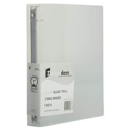 JAM Paper Clear 3 Metal Ring Plastic Binders, 1 Inch, Clear, 1 Per Pack