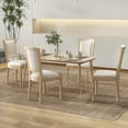 thumbnail image 4 of Costway French Dining Chair Set of 4 with Rectangular Backrest & Solid Rubber Wood Frame, 4 of 9