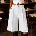 thumbnail image 2 of ManxiVoo Womens High Waist Pleated Shorts Loose Fit with Pockets Straight Casual Work Bottoms, 2 of 6