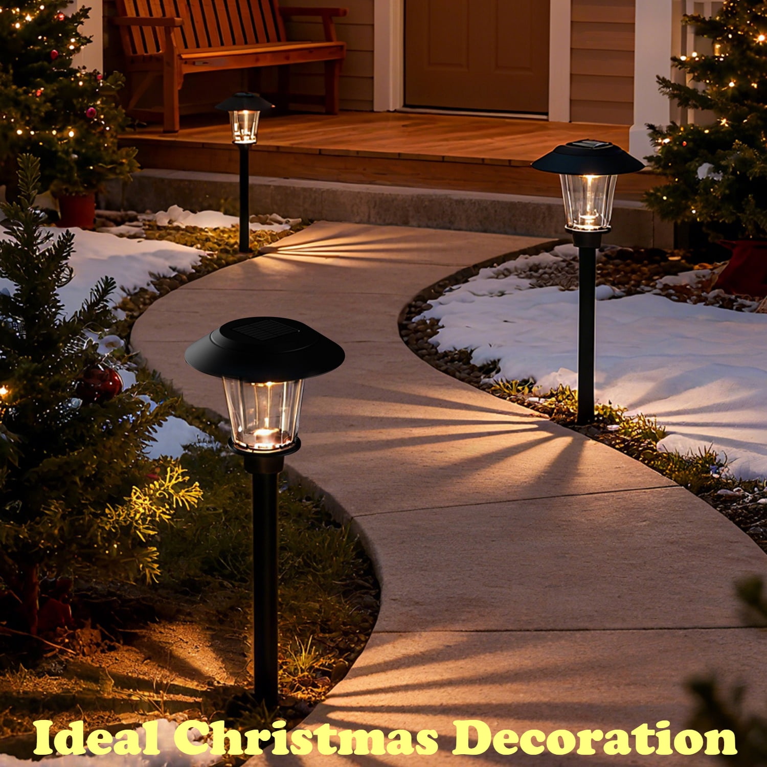 2 pack Solar Ground Lights Outdoor, IP65 Waterproof LED Ground Lights with 2 Modes (Steady & Rotating), Bright Solar Powered Pathway Lights for Garden, Lawn & Landscape Decoration