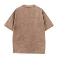 thumbnail image 4 of Zimjoy Brown Tshirt Men Casual Washed Cotton T Shirts for Men Loose Fit Short Sleeve Oversized Tshirts for Men Crewneck Vintage Men's Clothing, Khaki 3XL, 4 of 8
