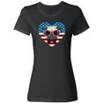 thumbnail image 3 of Inktastic Pug Dog Patriotic US Flag Heart Women's T-Shirt, 3 of 5