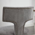 thumbnail image 2 of Hassch Set of 2 Modern Dining Side Chairs, Linen Upholstered with High-Density Foam, Ergonomic Curved Backrest, Copper Nailhead Trim, Solid Wood Legs, for Kitchen & Dining Room (Gray), 2 of 10