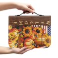 thumbnail image 2 of HELLHERO Pumpkin Leaf Mushroom Church Bible Bag, Protective PU Leather Bible Cover for Outdoor Study Prayer, Zipper Bible Covers, 2 of 12