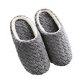 thumbnail image 1 of Plush Winter Indoor Slippers Simple Solid Color Warm Anti-Slip Home Shoes for Women, 1 of 5