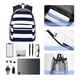 thumbnail image 4 of Easygdp Navy Blue And White Stripes Mochila Casual para Portátil, Mochila para Escuela, Viajes, Negocios, 4 of 6