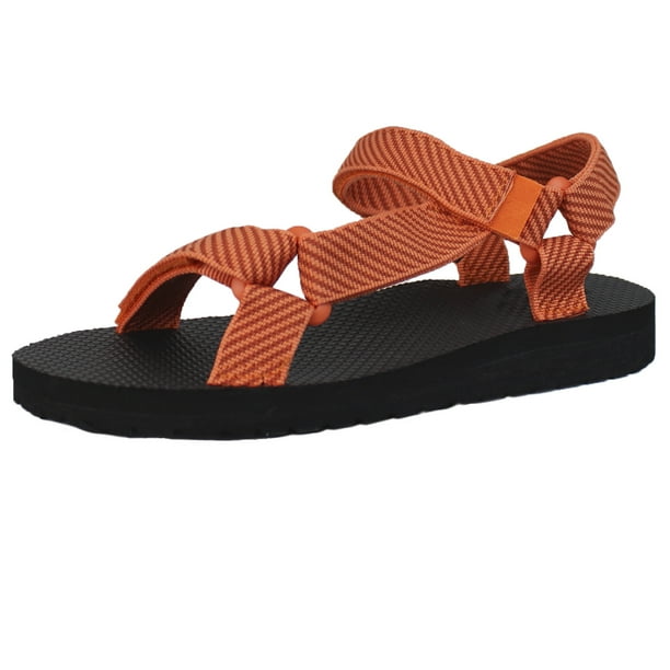 flat hook and loop strap sandals