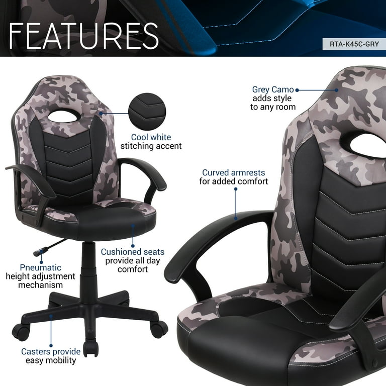Techni Mobili Kid s Gaming and Student Racer Chair with Wheels