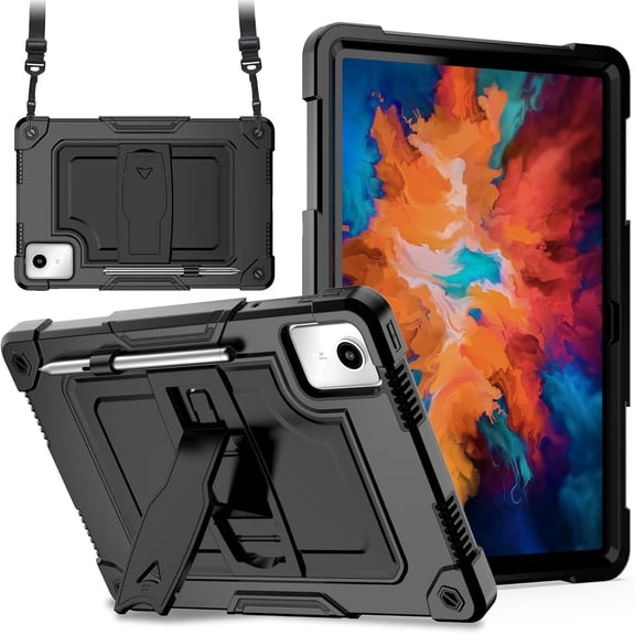Fesign Case for Lenovo Tab M11 11 inch TB330FU/TB330XU, Lenovo Tab K11 LTE TB330XU Kids Case Cover with Shockproof Kick Stand for Lenovo M11/K11 LTE 11 inch Tablet (Black/Black)