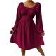 thumbnail image 1 of Vestido de encaje de manga larga con cuello cuadrado de cintura alta de moda de verano para mujer Fridja  yut667, 1 of 9