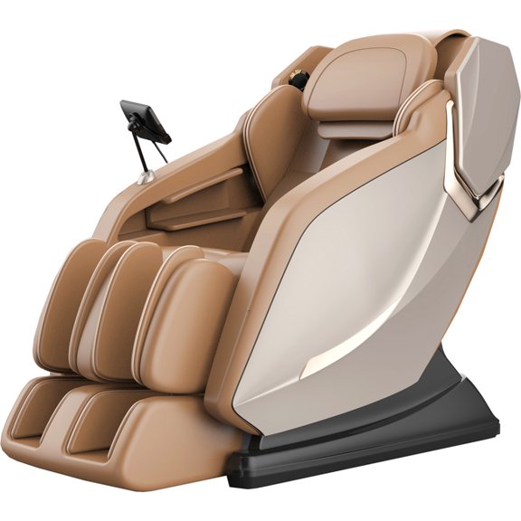 Full Body Shiatsu Massage Chair with Airbag & Heated Back/Leg Support, Ergonomic Recliner, Voice Control LCD Remote & Adjustable Footrest