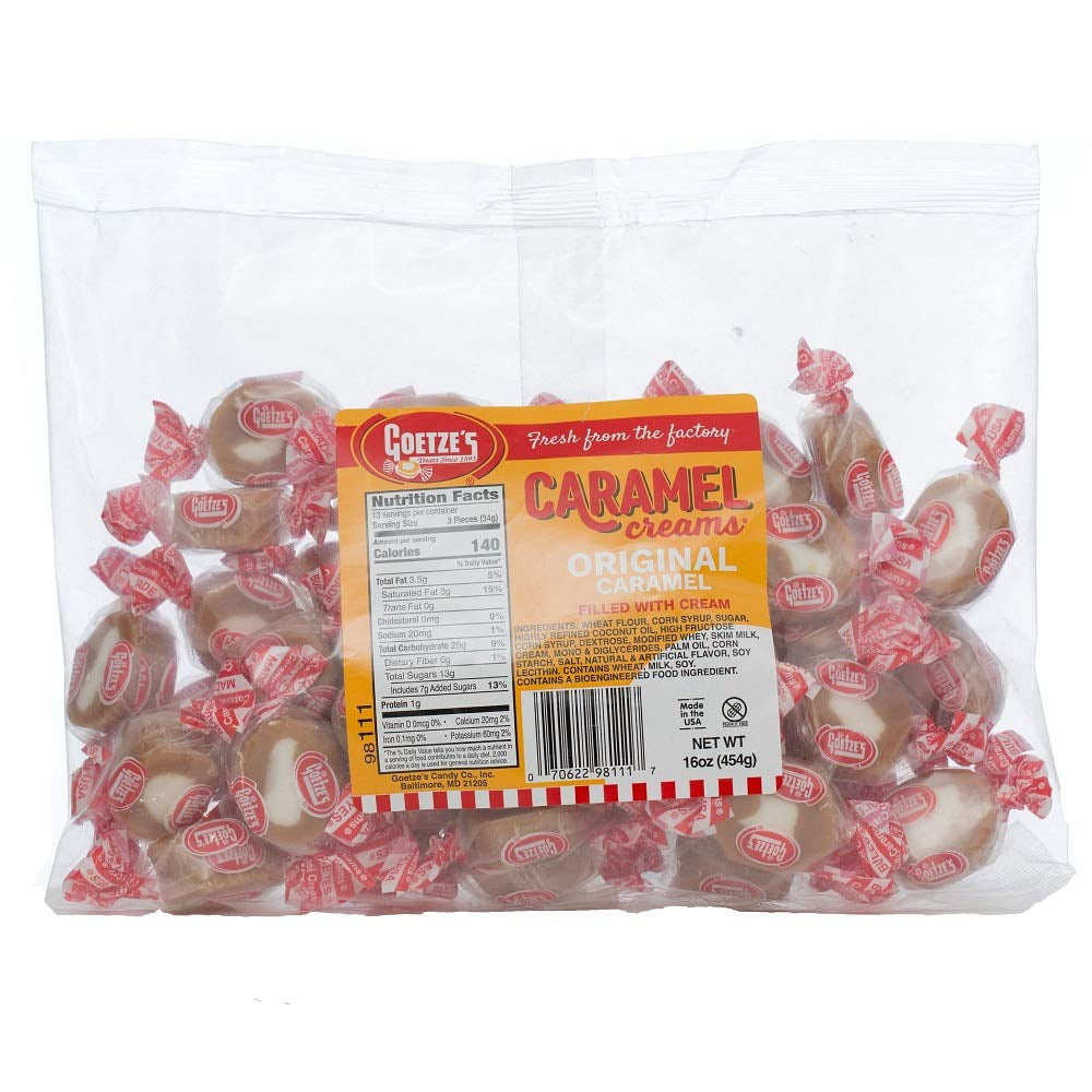 Goetze's Candy Vanilla Caramel Creams 1 Pound Bag (16 Ounces) Fresh