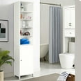 thumbnail image 3 of Costway 72''H Bathroom Tall Floor Storage Cabinet Free Standing Shelving Display White, 3 of 10