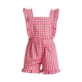 thumbnail image 4 of Jumpsuit for Girls Size 11-12Y Kids Sleeveless Square Neck Gingham Ruffle Jumpsuit with Pockets Summer Outfit Baby Girl Romper, 4 of 4