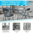 thumbnail image 3 of Favory 5-Piece Multipurpose Folding Card Table and Chairs Set for 4 Players, Padded Top Portable Square Folding Table and Chairs Set, Navy, 3 of 11