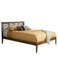 thumbnail image 4 of Allora Mid-Century Rubberwood Queen-Size Platform Bed in Walnut Brown, 4 of 6