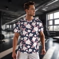 thumbnail image 3 of Wukai Leaves Flower Print Men's Short-Sleeved Mesh T-Shirt,Quick-Dry Short Sleeve Workout T-Shirt-XX-Large, 3 of 8