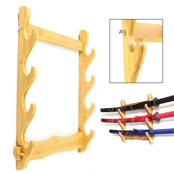 Wooden Wall Mount Natural Wood Finish Gun Storage Shelf Holder