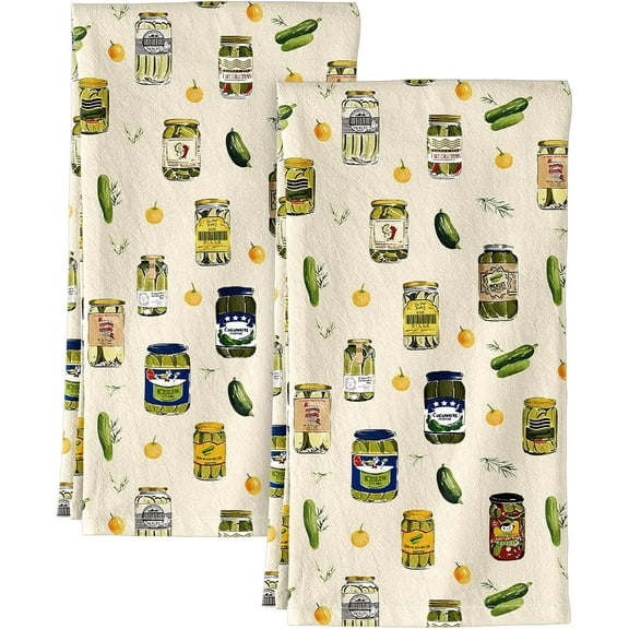 Flour Sack Kitchen Towels - Set of 2 Spring Dish Towels with Hanging Loop 18x26 Inch Absorbent Reusable Cotton Cloths for Cleaning Cute Design Home Decorative Housewarming, Vintage Flower