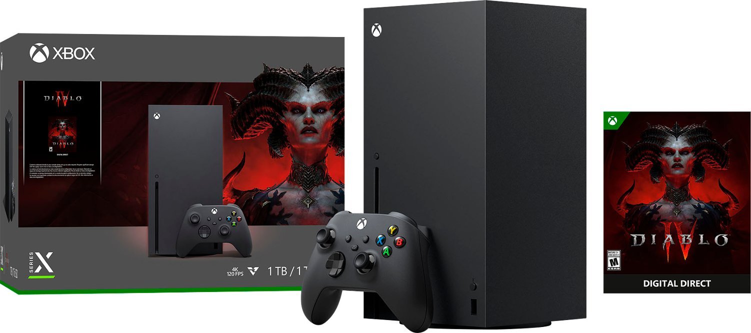 New Microsoft- Xbox -Series- -X- Gaming Console - 1TB SSD Black With Diablo® IV Bundle
