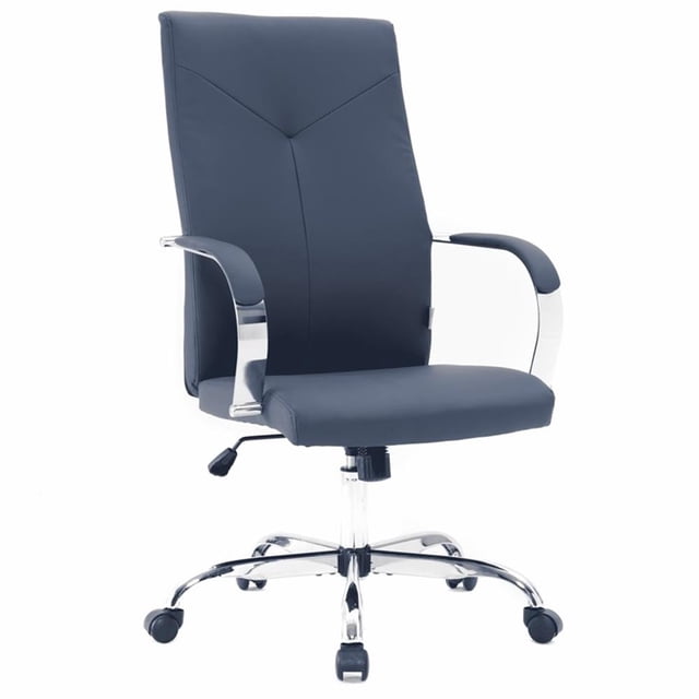 Pemberly Row Modern High-Back Leather Conference Office Chair in Navy Blue