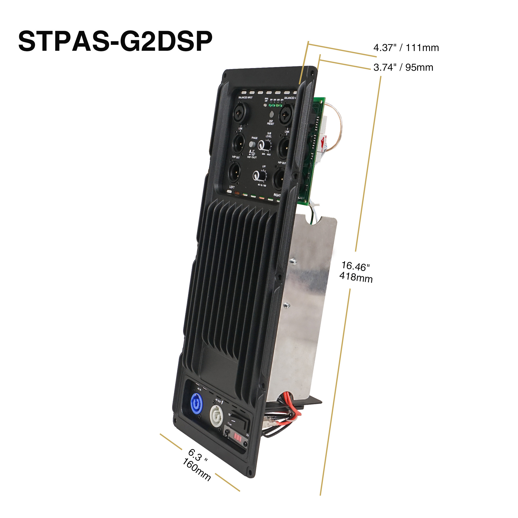 Sound Town Class-D Plate Amplifier 800W Continuous w/Low-Pass Filter for PA DJ Subwoofer Cabinets (STPAS-G2DSP)