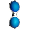 thumbnail image 2 of grinderPUNCH Aviator Vintage Style Lens Round Adult Sunglasses Womens - Silver Blue, 2 of 5