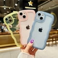thumbnail image 6 of Compatible with iPhone 14 Plus Case 6.7" 2022, Cute Kawaii Curly Wave Frame Shape Soft Silicone Shockproof Protective Phone Cover for Women Girls, Clear/Purple, 6 of 14